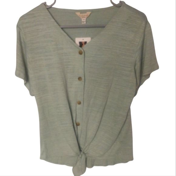 Weatherproof Vintage Button Down Crop Top Mint Size Small - Picture 1 of 5